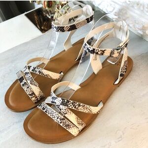 Snakeskin Strappy Sandals